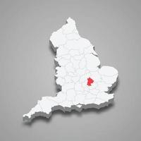 bedfordshire grevskap plats inom England 3d Karta vektor