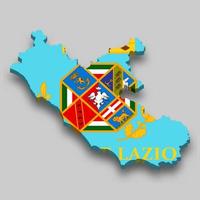 3d isometrisch Karte von lazio ist ein Region von Italien vektor