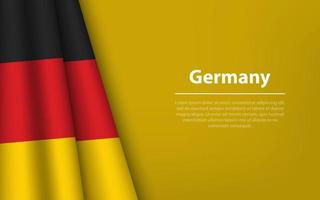 Welle Flagge von Deutschland mit Copyspace Hintergrund. vektor