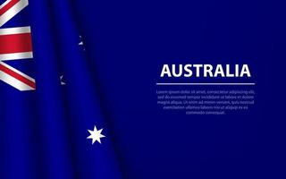Welle Flagge von Australien mit Copyspace Hintergrund. vektor