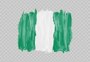 Aquarell Gemälde Flagge von Nigeria vektor