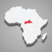 central afrikansk republik Land plats inom afrika. 3d Karta vektor