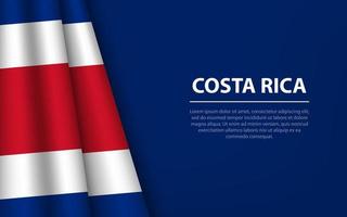 Welle Flagge von Costa Rica mit Copyspace Hintergrund. vektor