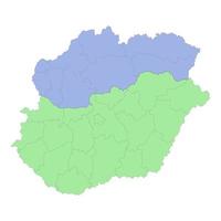 hoch Qualität politisch Karte von Ungarn und Slowakei mit Grenzen von das Regionen oder Provinzen. vektor