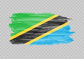 Aquarell Gemälde Flagge von Tansania vektor