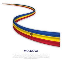 schwenkendes Band oder Banner mit Flagge Moldawiens vektor