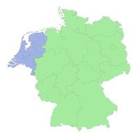 hoch Qualität politisch Karte von Deutschland und Niederlande mit Grenzen von das Regionen oder Provinzen. vektor