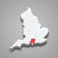 Hampshire Bezirk Ort innerhalb England 3d Karte vektor