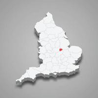 Rutland Bezirk Ort innerhalb England 3d Karte vektor