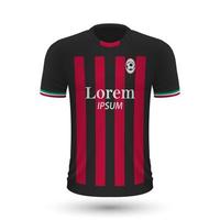 realistisk fotboll skjorta milan vektor