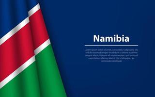 Welle Flagge von Namibia mit Copyspace Hintergrund. vektor