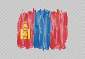 Aquarell Gemälde Flagge von Mongolei vektor