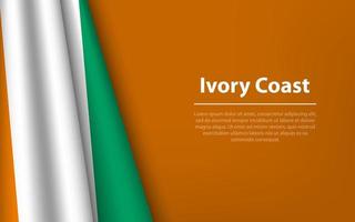 Welle Flagge von Elfenbein Küste mit Copyspace Hintergrund. vektor