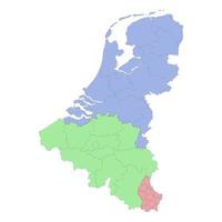 hoch Qualität politisch Karte von Belgien und Niederlande mit borde vektor
