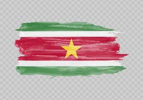 Aquarell Gemälde Flagge von suriname vektor