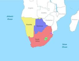 Karta av sydlig afrika med gränser av de stater. vektor
