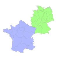 hoch Qualität politisch Karte von Deutschland und Frankreich mit Grenzen von das Regionen oder Provinzen vektor