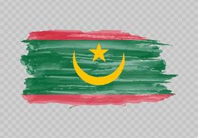 vattenfärg målning flagga av mauretanien vektor