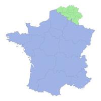 hög kvalitet politisk Karta av Frankrike och belgien med gränser av vektor