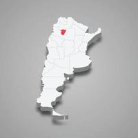 tucuman område plats inom argentina 3d Karta vektor