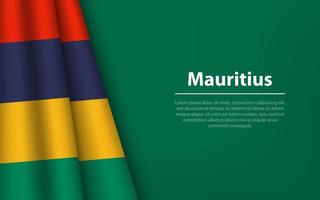 Welle Flagge von Mauritius mit Copyspace Hintergrund. vektor