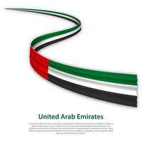 viftande band eller banderoll med flaggan av Förenade Arabemiraten vektor