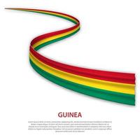 schwenkendes band oder banner mit guinea-flagge vektor