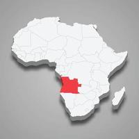 Angola Land Ort innerhalb Afrika. 3d Karte vektor