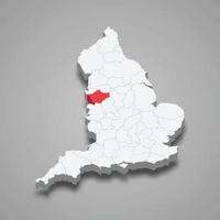 cheshire grevskap plats inom England 3d Karta vektor