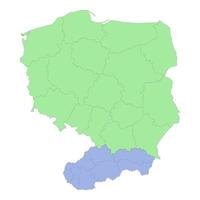 hoch Qualität politisch Karte von Polen und Slowakei mit Grenzen von das Regionen oder Provinzen. vektor