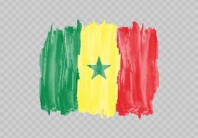 Aquarell Gemälde Flagge von Senegal vektor