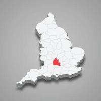 oxfordshire grevskap plats inom England 3d Karta vektor