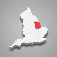 Lincolnshire grevskap plats inom England 3d Karta vektor