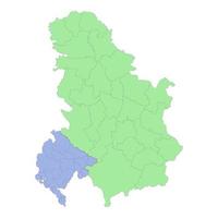 hoch Qualität politisch Karte von Serbien und Montenegro mit Grenzen von das Regionen oder Provinzen vektor