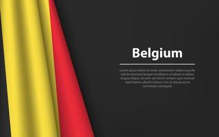 Welle Flagge von Belgien mit Copyspace Hintergrund. vektor
