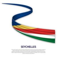 schwenkendes band oder banner mit flagge der seychellen vektor