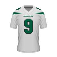 realistisk fotboll bort jersey ny york jets, skjorta mall vektor