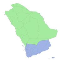 hoch Qualität politisch Karte von Saudi Arabien und Jemen mit Grenzen von das Regionen oder Provinzen. vektor