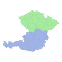 hoch Qualität politisch Karte von Österreich und Tschechisch Republik mit bo vektor