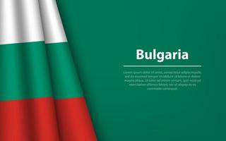 Welle Flagge von Bulgarien mit Copyspace Hintergrund. vektor