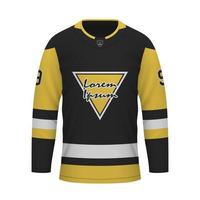 realistisk is hockey skjorta av pittsburgh, jersey mall vektor