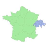 hoch Qualität politisch Karte von Frankreich und Schweiz mit Grenzen von das Regionen oder Provinzen vektor