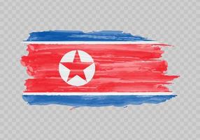 Aquarell Gemälde Flagge von Norden Korea vektor