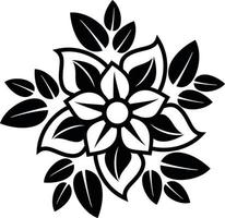 schwarz und Weiß Vektor Bild von Blumen- Dekoration