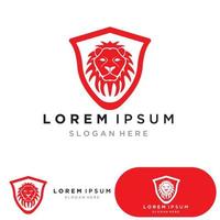 lejonkungen logotyp vektor illustration design.gold lejonkungen huvud tecken koncept isolerade svart bakgrund