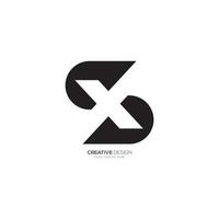 modern brev s x eller x s negativ Plats unik logotyp vektor
