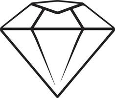 Diamant Tätowierung. einfach Diamant Vektor präsentieren Luxus und teuer Stein.