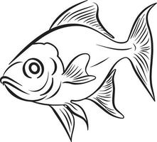 Fisch schwarz Umriss. Vektor Symbol.