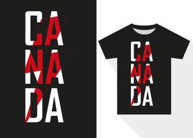 kanada typografi t-shirt design. modern typografi t skjorta design vektor