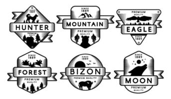 samling etiketter djur och natur ange logotyp vektor
